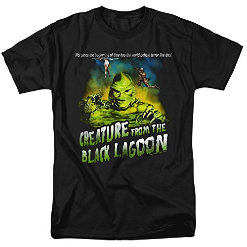 A and E Designs Creature from The Black Lagoon T_Shirt Tagline Black Tee_ XL