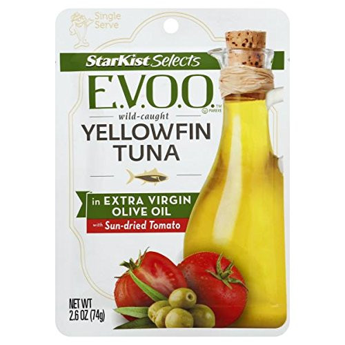 Starkist Selects Gourmet E.V.O.O. Wild_Caught YellowFin Tuna Extra Virgin Olive Oil with Sun_dried Tomato ~ pack of 6 Starkist Selects Gourmet E.V.O.O. Wild_Caught YellowFin Tuna Extra Virgin Olive Oil with Sun_dried Tomato ~ pack of 6