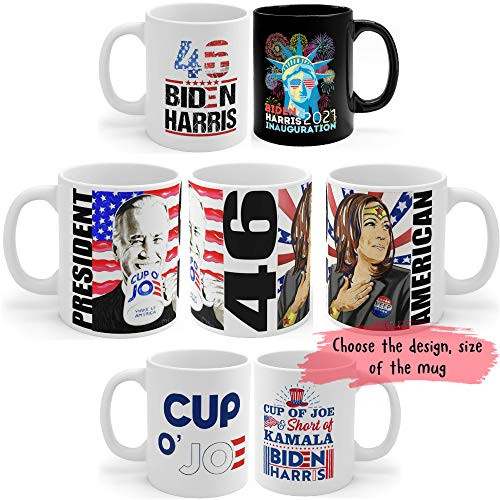 CUP O' JOE Joe Biden Kamala Harris American Flag Art Wake Up America Artist Perry Milou Ceramic Coffee Mug CUP O' JOE Joe Biden Kamala Harris American Flag Art Wake Up America Artist Perry Milou Ceramic Coffee Mug