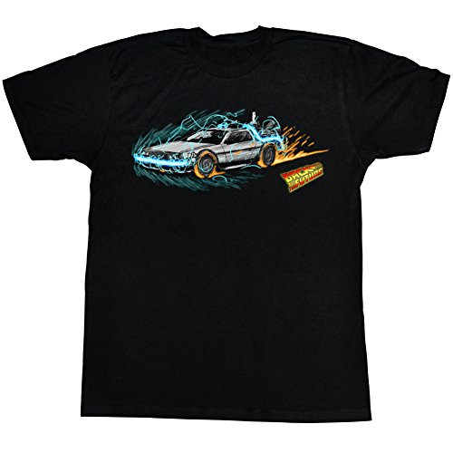 A and E Designs Back to The Future Delorean Painting T_Shirt_ Black_ Small
