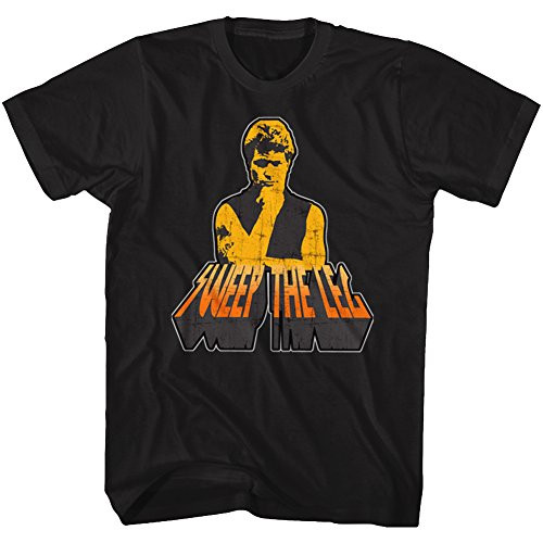 A and E Designs The Karate Kid T_Shirt Distressed Sweep The Leg Black Tee_ XL
