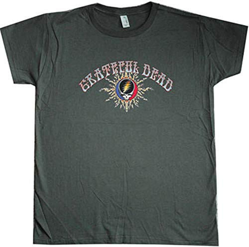 A and E Designs Grateful Dead Flames Adult T_Shirt_ XL Grey
