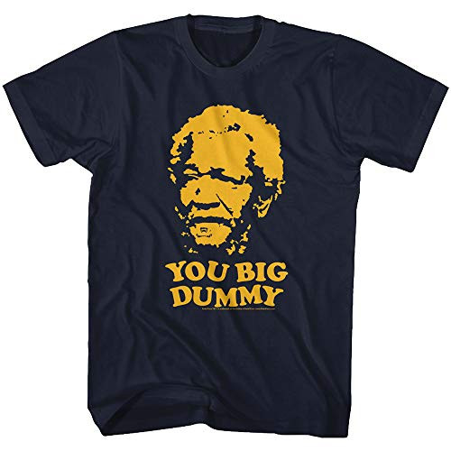 A and E Designs Sanford  and  Son T_Shirt Redd Foxx Big Dummy Adult Navy Blue Tee Shirt_ XL
