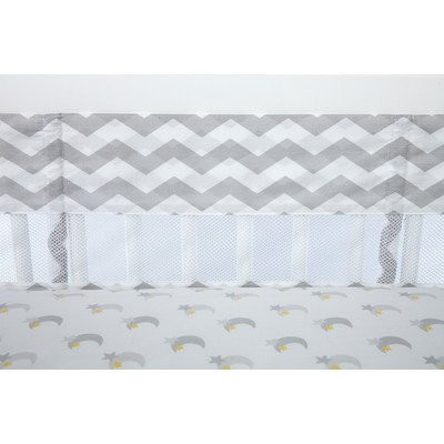 Little Love by NoJo Separates Collection Chevron Print Crib Liner, Grey/White