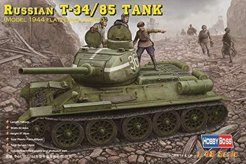 Hobby Boss Russian T_34 85 Tank Model 1944 with Flattened Turret Vehicle Model Building Kit