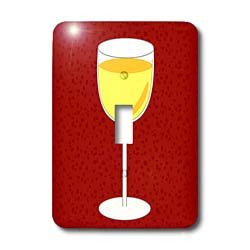 3dRose LSP_57118_1 Lover Gift-White Wine on Red Single Toggle Switch