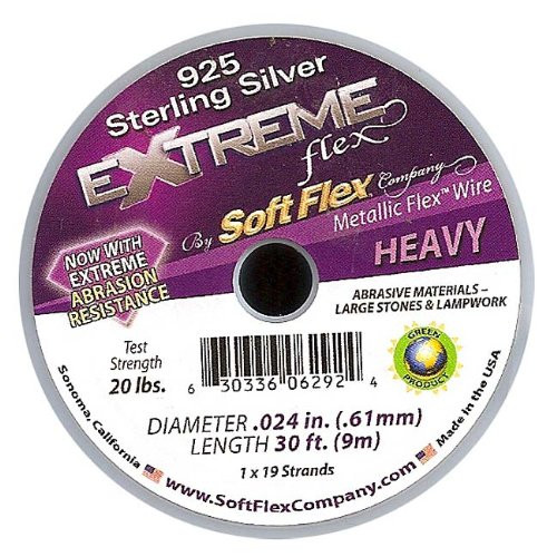 Soft Flex 19 Strand .024 Inch Diameter_ 30 feet Extreme Flex Wire_ Silver Plated. Sold as _ 1 Spool Per Pack _ _1_3_7_4_C_