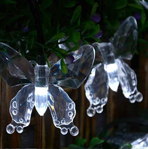 FODFKL Solar Garden Garden Waterproof Christmas Day Decoration Butterfly Light String Outdoor Waterproof Warm 100LED B