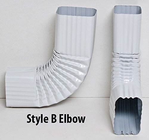 Aquabarrel 90 Degree Downspout Elbow Bell End _ Super Easy Installation _ 3x4 inches _ Style A and B _Style B_ White_