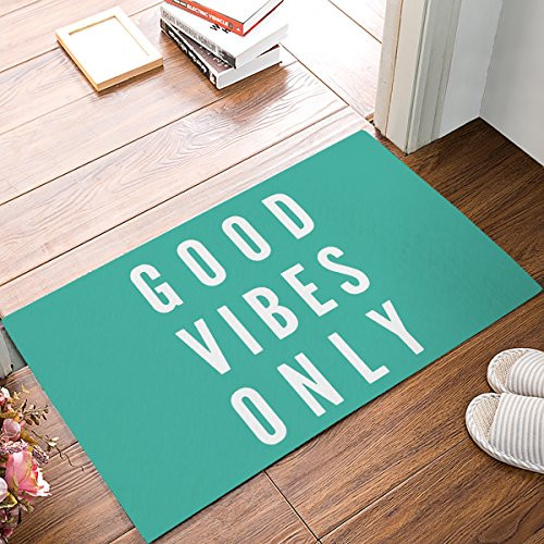 CHARMHOME Funny Saying  and  Quotes  Good Vibes Only Doormats Entrance Mat Floor Mat Door Mat Rug Indoor Front Door Bathroom Mats Rubber Non Slip _23.6 inch x15.7 inch _L X W_