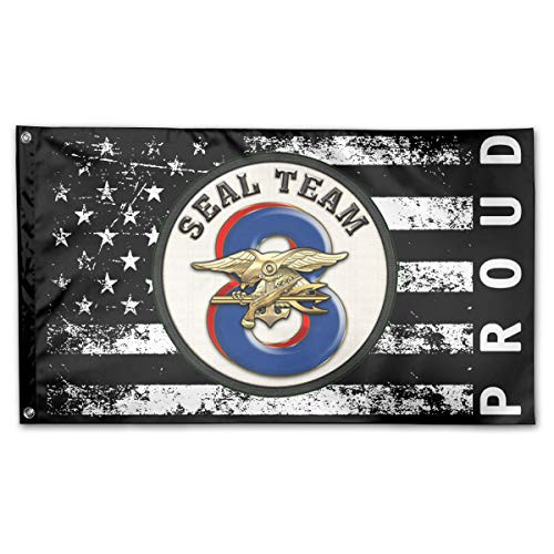 P_flager Proud American Flag with US Navy Seal Team Eight Flag 3x5 Ft