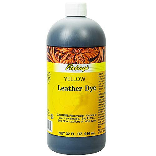 Fiebing's FILDYE81P032Z Leather Dye _ Yellow_ 32 oz