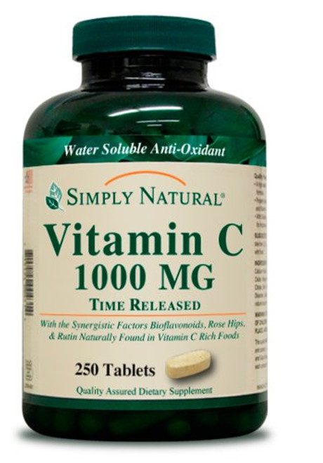 Simply Natural Vitamin C 1000 MG Time Released_ 250 Tablets