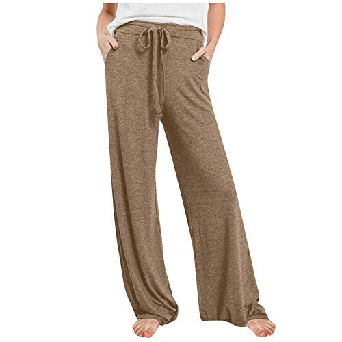 Fheaven Women's Comfy Yoga Pants Casual Stretch Pant Drawstring Palazzo Lounge Pants Wide Leg Pajama Pants Fheaven Women's Comfy Yoga Pants Casual Stretch Pant Drawstring Palazzo Lounge Pants Wide Leg Pajama Pants