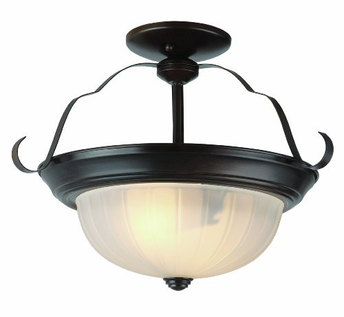 Trans Globe Lighting 13215 ROB Indoor Breakwater 15" Semiflush, Rubbed Oil Bronze