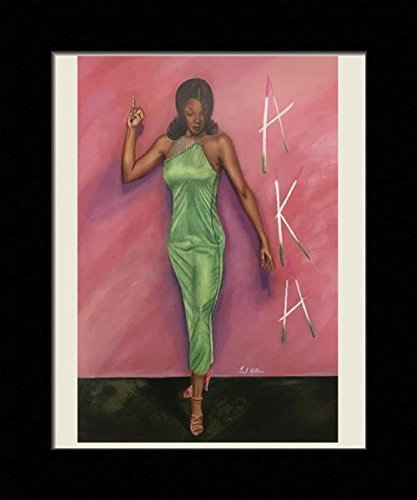 Black 1.5 inch Framed with AKA _African American Art Sorority__ AKA Collection 8x10 Inch FRED Mathews Print Poster _X75_810_G_