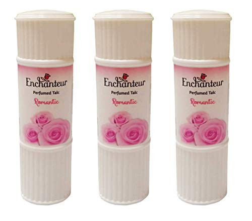 Enchanteur _3Pack_ Romantic_Body Perfumed Talc 100 G_The Exotic Sensual Fragrance of Bulgarian Rose and White Jasmine    by Benjawan Shop