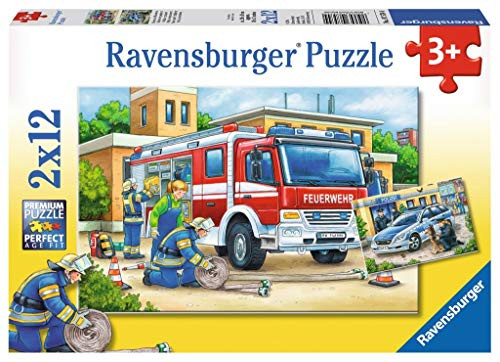 Ravensburger Police and Firefighters Jigsaw Puzzle _2 x 12 Piece_