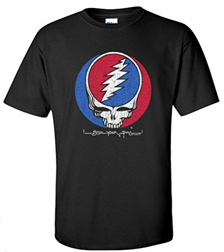A and E Designs Grateful Dead T_Shirt Steal Your Face Black Tee_ 2XL