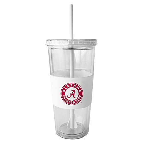 NCAA Alabama Crimson Tide Insulated Tumbler with Rubber Sleeve and Stir Straw, 22-ounce NCAA Alabama Crimson Tide Insulated Tumbler with Rubber Sleeve and Stir Straw, 22-ounce