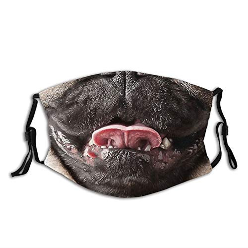 Pug Nose and Mouth Mas_k Reusable Adjustable Dust_Proof Face Covering 5 PCS Black
