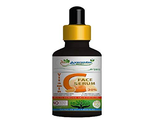 Ayurvedan Vitamin C Face Serum 30 ml 100 Percent  Organic  and Herbal Product for Glowing Skin  and  Natural Skin For Mens  and  Womens