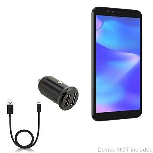 E and L 6C Car Charger_ BoxWave _Minimus Car Charger with DirectSync Cable_ Tiny Small Minimal Compact Dual Car Charger for E and L 6C _ Jet Black E and L 6C Car Charger_ BoxWave _Minimus Car Charger with DirectSync Cable_ Tiny Small Minimal Compact Dual Car Charger for E and L 6C _ Jet Black