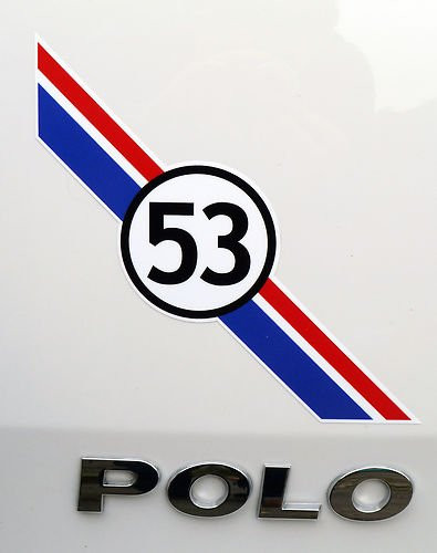 VW HERBIE 53 tail decal 15cm _red Ð white Ð blue Ð black_