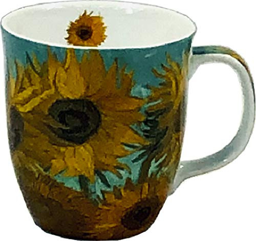 McIntosh Trading Vincent Van Gogh Sunflowers Fine Bone China Java Mug in Matching Box 12 Ounces