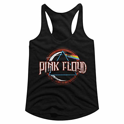 A and E Designs Pink Floyd Ladies Racerback Distressed The Dark Side of The Moon Black Tank_ 2XL