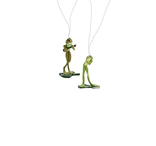 K Princess  and  Frog Princess Tiana  and  Prince Naveen as Frogs 2.5  Custom PVC Holiday Christmas Tree Ornament Set Disney