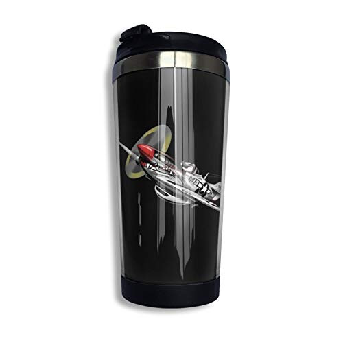 Ww_Ii Warbird P_51 Mustang Airplane Custom Travel Mug Stainless Lined Coffee Tumbler Double Wall Vacuum Insulated Travel Cup For Christmas Birthday Home Office