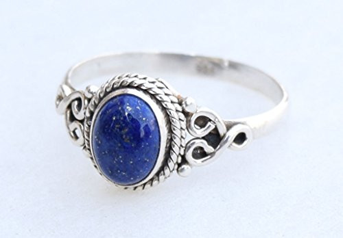 Blue Lapis Lazuli Ring_ 925 Sterling Silver Lapis Stone Gemstone Ring_ Girl Women Gift Ring Size US 5 6 7 8 9 10 11 12