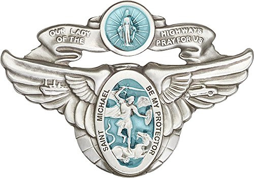 F A Dumont Antique Silver O L of The Highway St Michael Visor Clip