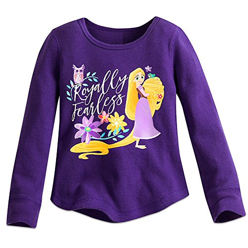 Disney Rapunzel Thermal Tee for Girls _ Tangled  The Series Size 3 Purple