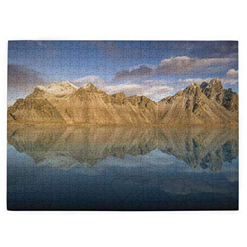 Jigsaw Puzzles Vestrahorn K Mountains Reflection Lake Jigsaw Puzzle For Mens 500 Pcs Fun Puzzle Wooden Puzzles 20.55 X 15.2 Inch