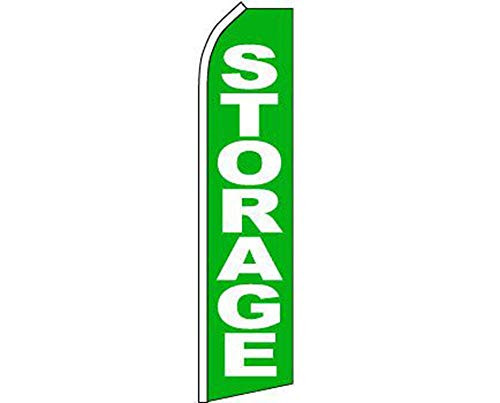 K's Novelties Storage Green  and  White Advertising SWOOPER Advertising Flag