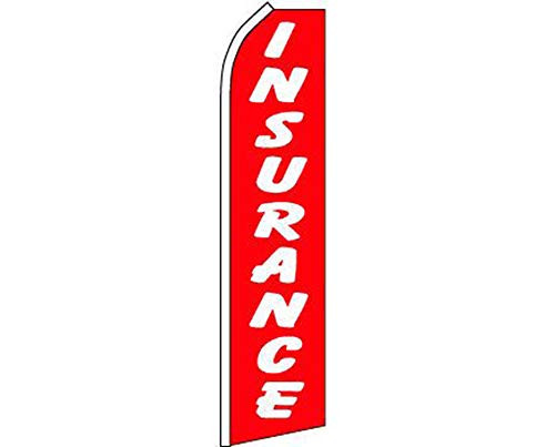 K's Novelties Insurance Red  and  White Swooper Advertising Flag