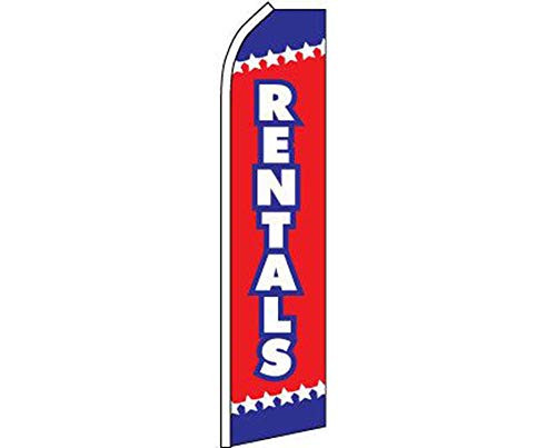 K's Novelties Rentals Red  and  White  and  Blue Super Super Feather Advertising Flag