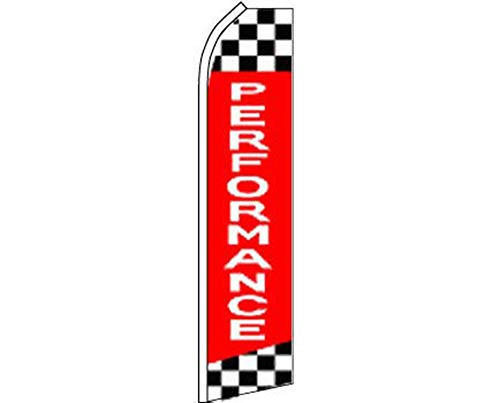 K's Novelties Performance Red  and  White with Checkered Super Super Feather Advertising Flag