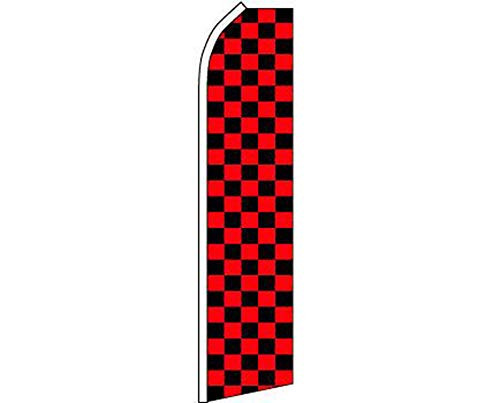 K's Novelties Red  and  Black Checkered Advertising SWOOPER Advertising Flag