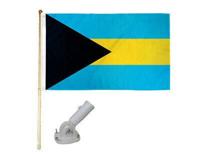 K's Novelties 5' Wooden Flag Pole Kit W Nylon White Bracket 3x5 Bahamas Polyester Flag