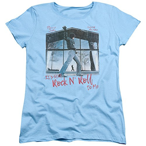 A and E Designs Ladies Billy Joel Glass Houses Shirt_ Light Blue_ Small