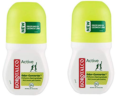 Borotalco  Deo Roll On inch active cedar and lime inch  50 ml _1.69 fl.oz__ pack of 2