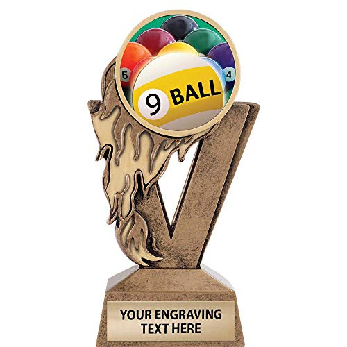 Crown Awards Gold 9 Ball Trophies_ 6.25 inch H Custom Fireball 9 Ball Trophy Crown Awards Gold 9 Ball Trophies_ 6.25 inch H Custom Fireball 9 Ball Trophy