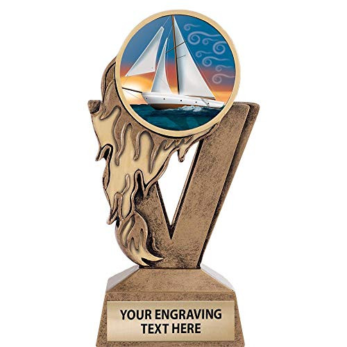 Crown Awards Gold Sailboat Trophies_ 6.25 inch H Custom Fireball Sailboat Trophy Crown Awards Gold Sailboat Trophies_ 6.25 inch H Custom Fireball Sailboat Trophy