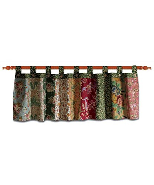 Greenland Home Fashions Antique Chic Patchwork Tab Top Valance 84 inch  W x 21 inch  L