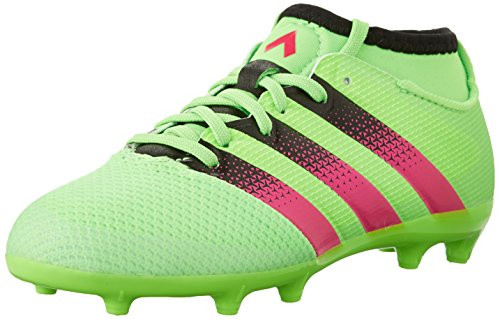 adidas Performance Ace 16.3 Primemesh FG AG J Soccer Shoe _Little Kid Big Kid__Green Shock Pink Black_11.5 M US Little Kid