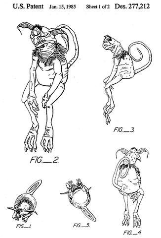 1985 _ Salacious B. Crumb _ Star Wars Action Figure _ Patent Art Poster