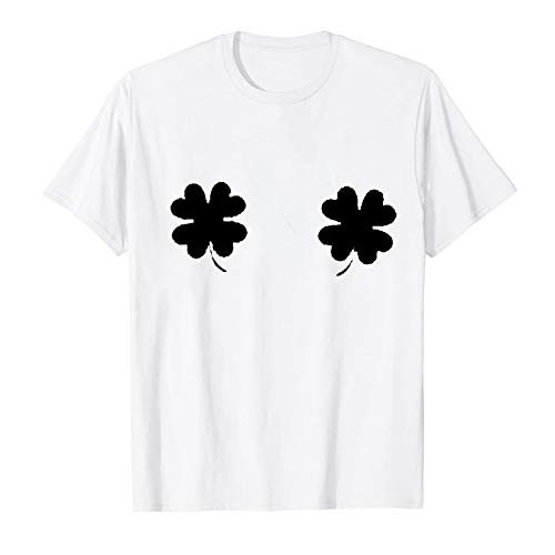 Hotkey St. Patrick's Day T Shirts for Women_ Womens O_Neck Short Sleeve Tops_ Shamrocks Print Tees Casual Holiday Top Blouses